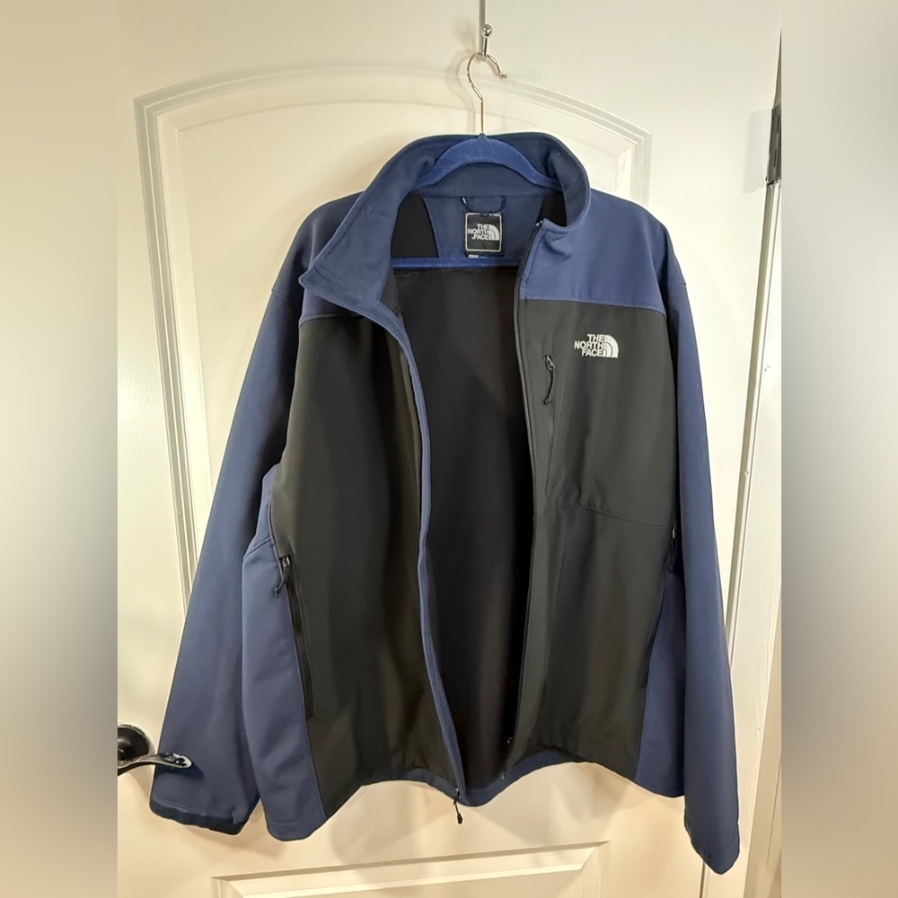 The North Face Men’s XXL Navy Black Softshell Jacket Full Zip Fleece - Picture 6 of 12
